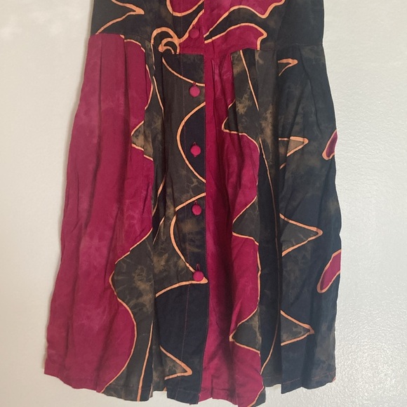 Vintage Bali Moon Kidz Girls Batik Tie Dye Abstract Dress Small 6-7 90's Y2K - Picture 3 of 11